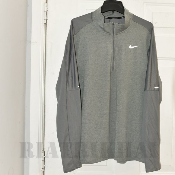 GREY NWT Men's Half (1/2)Zip Running Top Dri-Fit Nike with Thumb holes - Picture 3 of 7